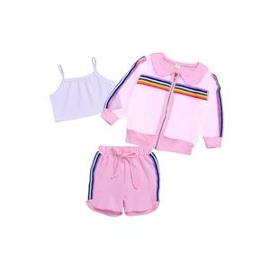3piece kids mash crop top set